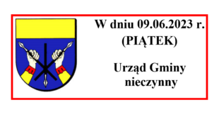 9 czerwca 2023 roku Urzad Gminy będzie nieczynny